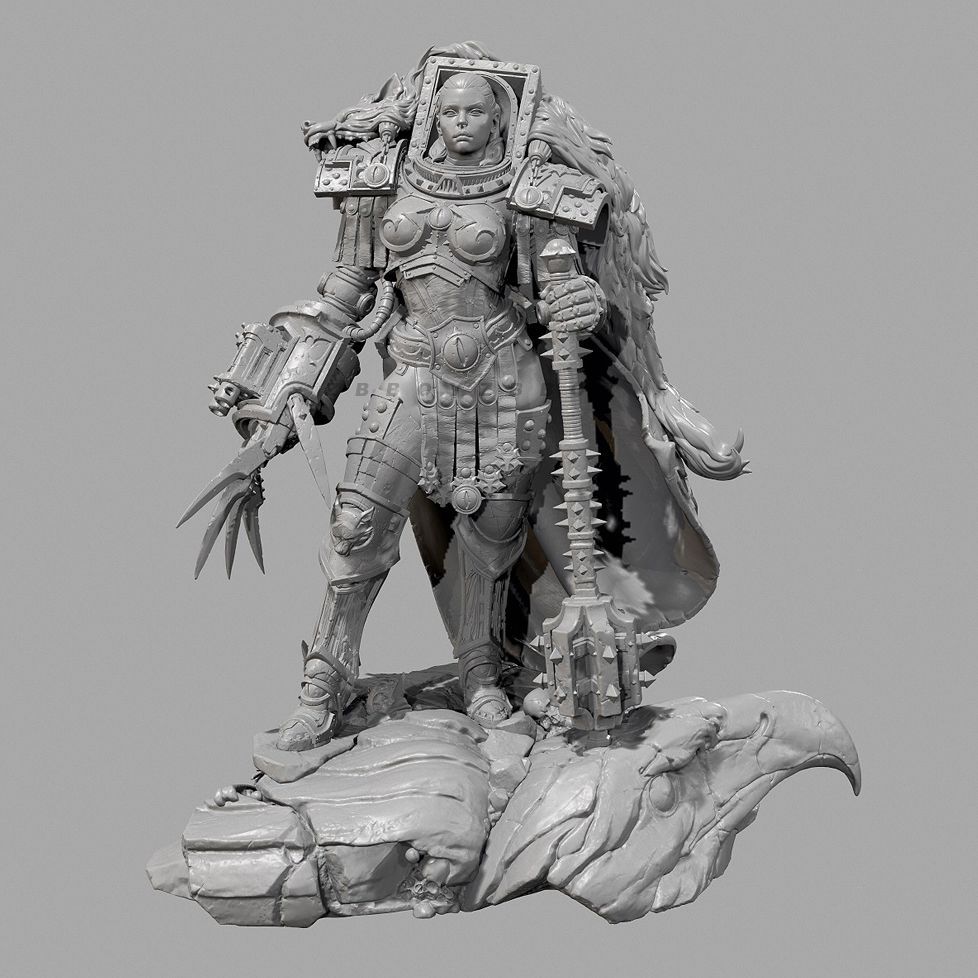 Miniature Painting Set - 50mm 75mm 90mm Female General Warrior
