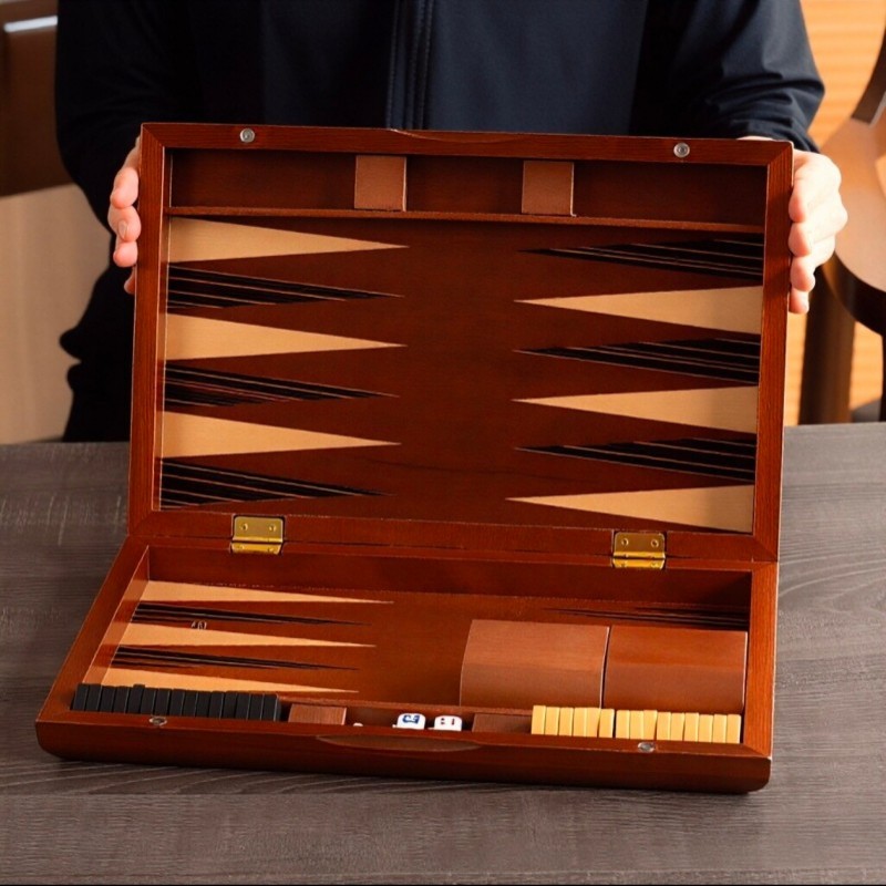 Solid Wood Backgammon 11-19 In - огляд і ціна Board Game Vantage