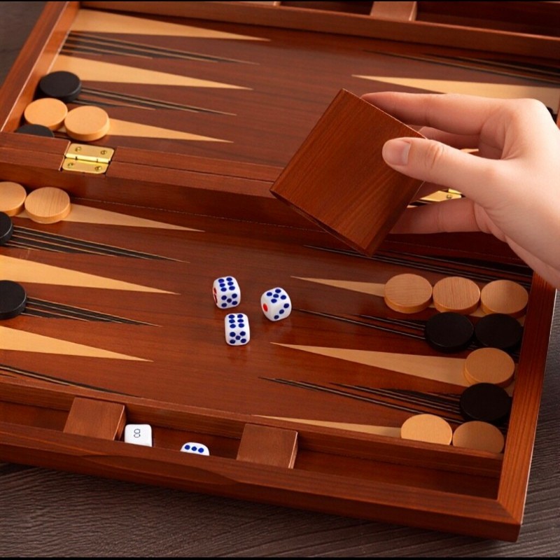 Solid Wood Backgammon 11-19 In - огляд і ціна Board Game Vantage