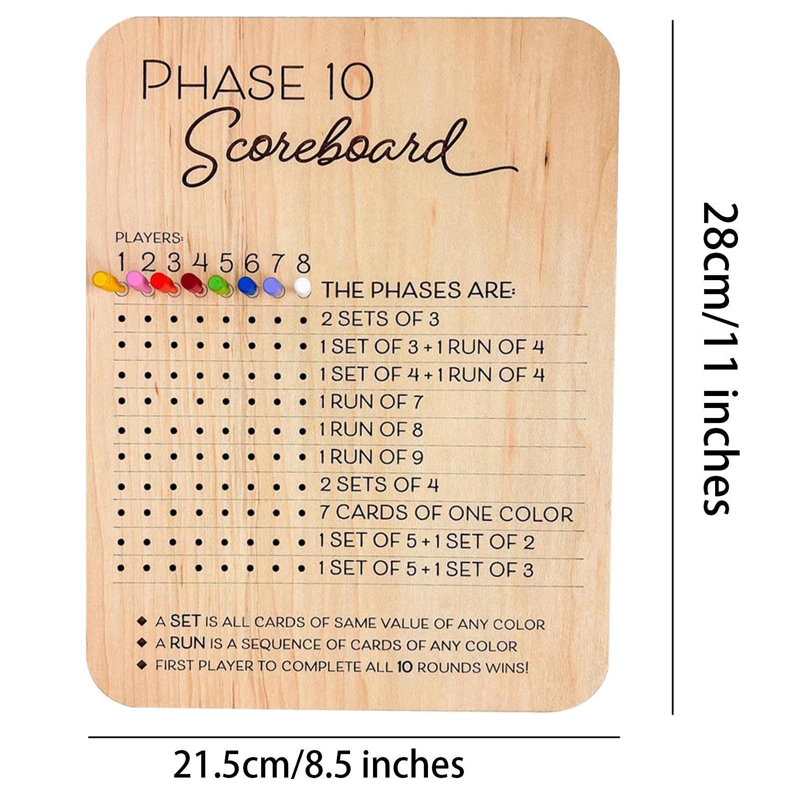 1 Count Wooden Phase 10 Scoreb - огляд і ціна Board Game Template