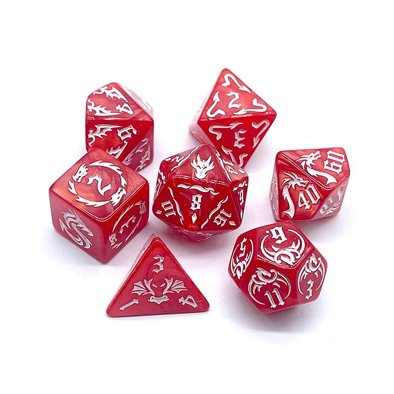 7 Pcs of New Red Colors Dice P - огляд і ціна Board Game Font