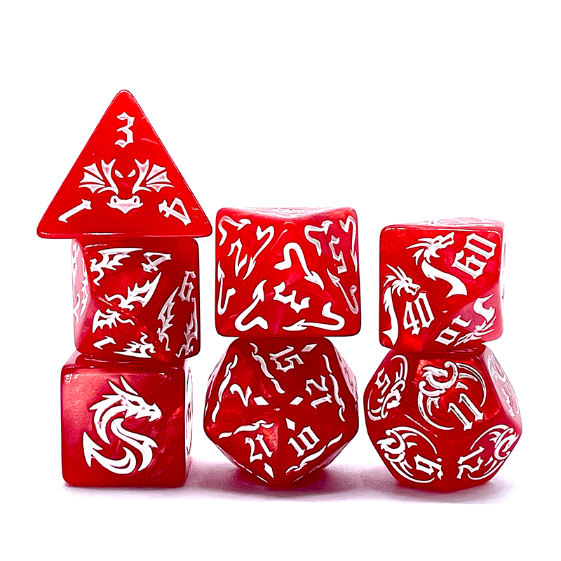 7 Pcs of New Red Colors Dice P - огляд і ціна Board Game Font