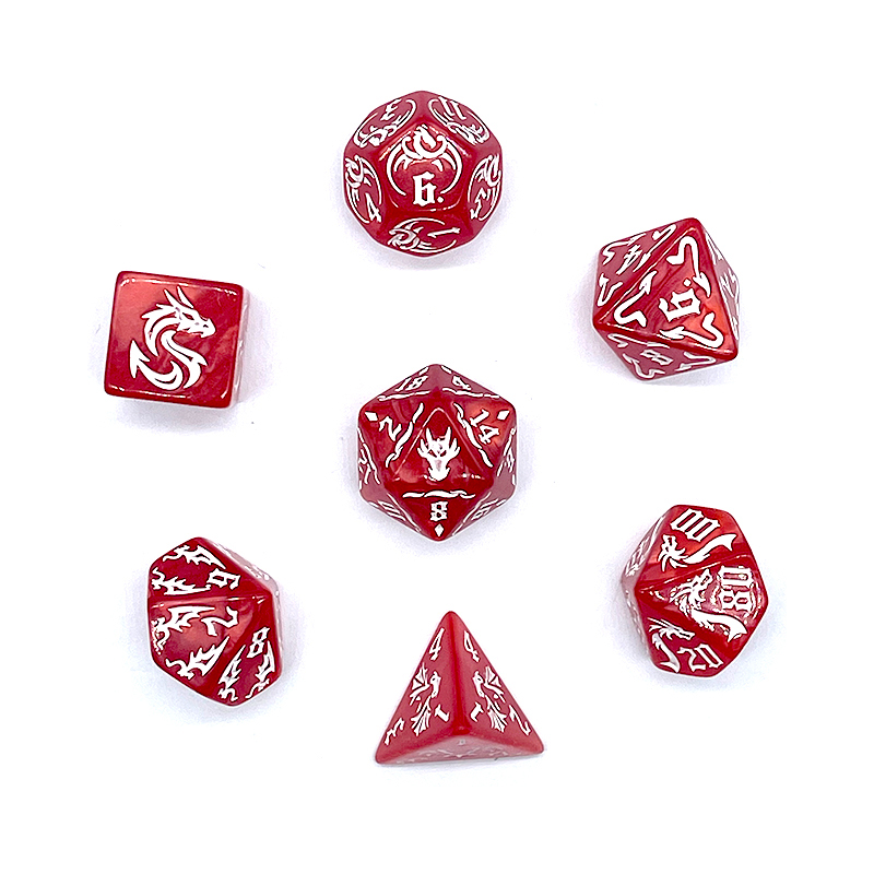7 Pcs of New Red Colors Dice P - огляд і ціна Board Game Font
