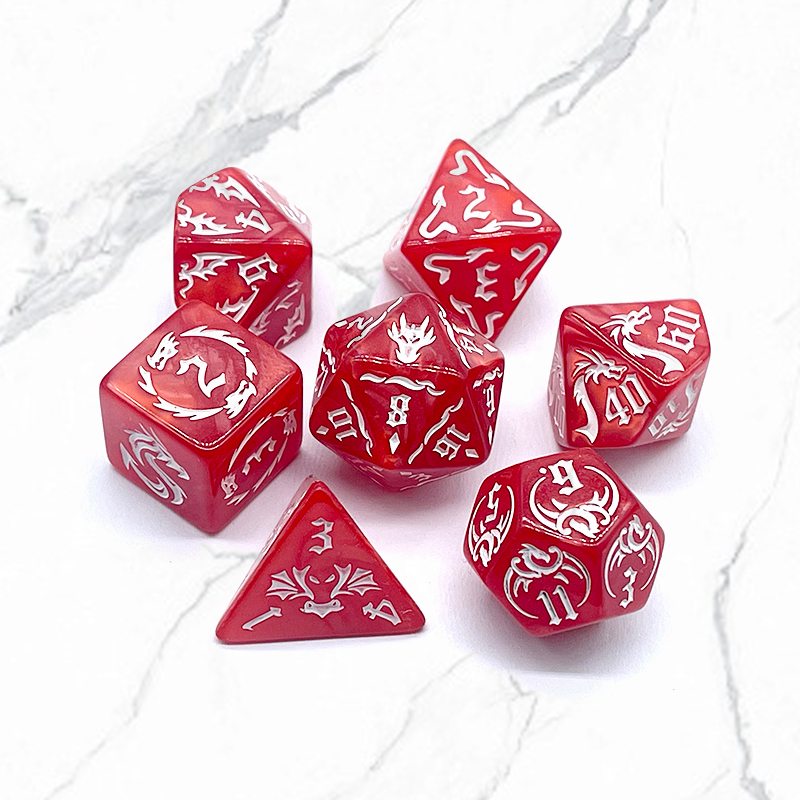 7 Pcs of New Red Colors Dice P - огляд і ціна Board Game Font