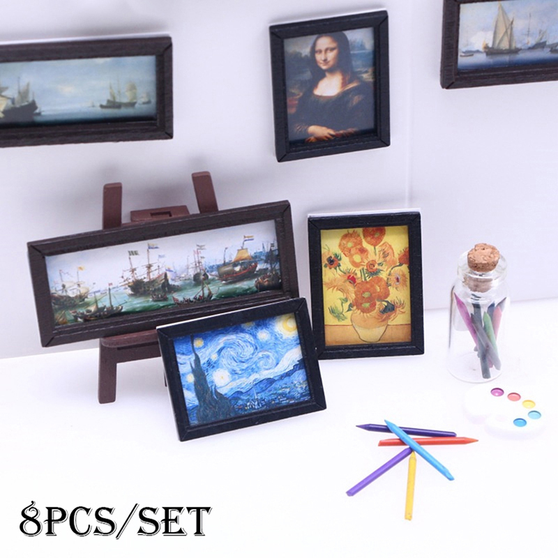 8Pcs/Set 1:12 Dollhouse Miniat - огляд і ціна Miniature Painting Set